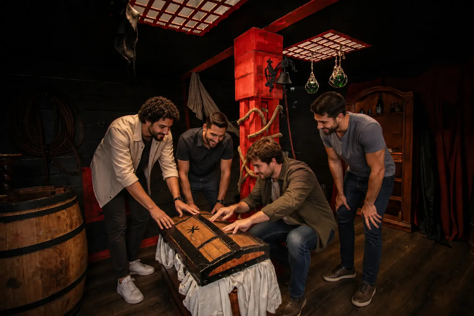Salle Trésor des Caraïbes, escape game EVG à La Baule