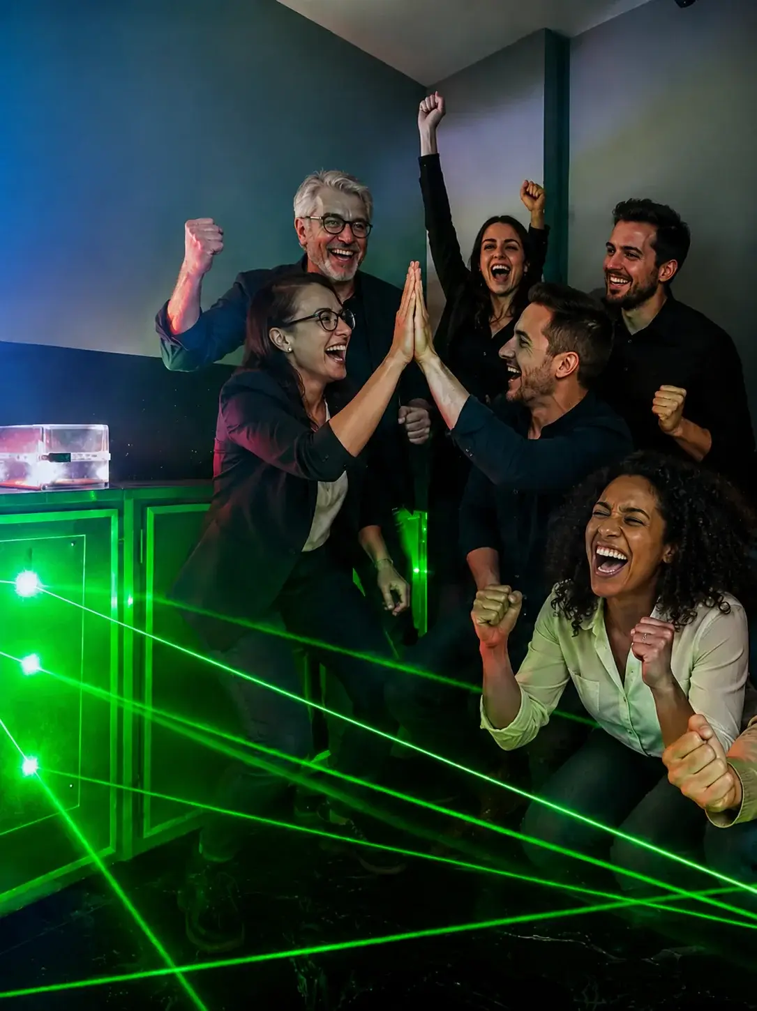 Groupe en team building dans un escape game à La Baule